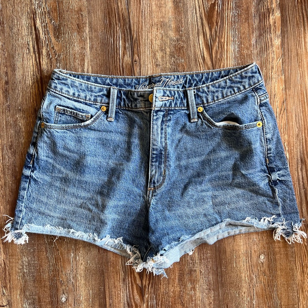 Universal Thread Blue Jean Shorts Distressed Hem